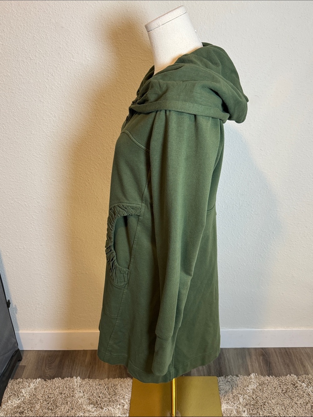CMC (Color Me Cotton) Leah Long Hoodie Jacket Green size Small - Picture 2 of 10